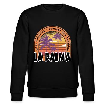 La Palma Sommer Sonne Strand Meer Palmen - Stanley/Stella Unisex Bio-Sweatshirt CHANGER  - Schwarz - Vorne - Nik (191cm) & Marisol (170cm)