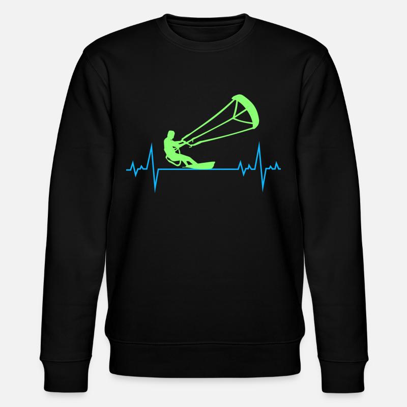 Kitesurfing Kiteboarding Kitesurf Heartbeat Pulse - Sweat bio CHANGER Stanley/Stella Unisexe - noir
