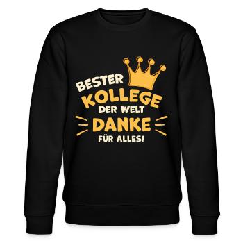 Bester Kollege Abschiedsgeschenk Arbeitskollege - Stanley/Stella Unisex Bio-Sweatshirt CHANGER  - Schwarz - Vorne - Nik (191cm) & Marisol (170cm)