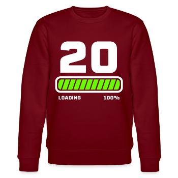 20 ans anniversaire Chargement de la poutre de chargement - Sweat bio CHANGER Stanley/Stella Unisexe - bordeaux - Devant - Nik (191cm) & Marisol (170cm)