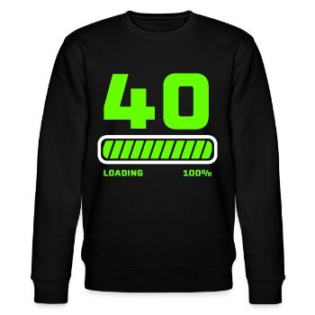 40. Geburtstag 40 Jahre Jubiläum - Stanley/Stella Unisex Bio-Sweatshirt CHANGER  - Schwarz - Vorne - Nik (191cm) & Marisol (170cm)