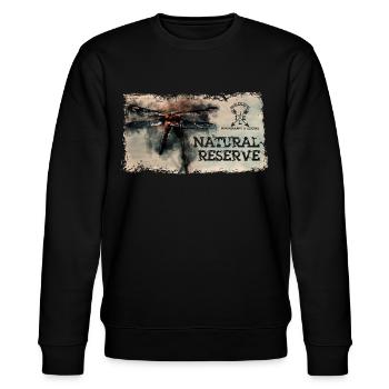 Serie "NATURSCHUTZGEBIET" - Odonate - Stanley/Stella Unisex Bio-Sweatshirt CHANGER  - Schwarz - Vorne - Nik (191cm) & Marisol (170cm)