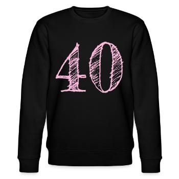 40 Jahre 40. Geburtstag Jubiläum Glückwunsch - Stanley/Stella Unisex Bio-Sweatshirt CHANGER  - Schwarz - Vorne - Nik (191cm) & Marisol (170cm)