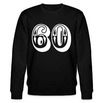 Numéro 60 ans d’anniversaire Félicitations - Sweat bio CHANGER Stanley/Stella Unisexe - noir - Devant - Nik (191cm) & Marisol (170cm)