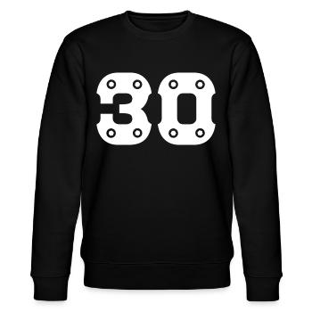Zahl 30 Jahre Geburtstag Glückwunsch - Stanley/Stella Unisex Bio-Sweatshirt CHANGER  - Schwarz - Vorne - Nik (191cm) & Marisol (170cm)