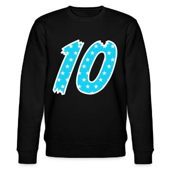 Zahl 10 - Stanley/Stella Unisex Bio-Sweatshirt CHANGER  - Schwarz - Vorne - Nik (191cm) & Marisol (170cm)
