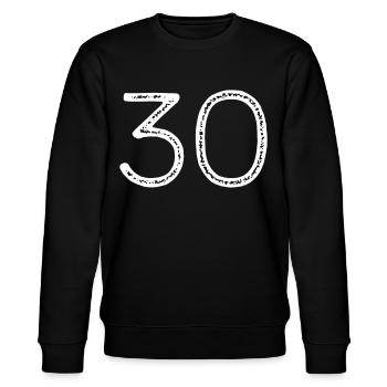 30 - Zahl - Geburtstag - Stanley/Stella Unisex Bio-Sweatshirt CHANGER  - Schwarz - Vorne - Nik (191cm) & Marisol (170cm)