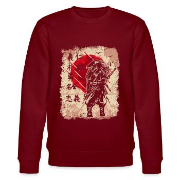Samurai Japanese Warrior Swordsman Japan - Stanley/Stella CHANGER Unisex Organic Sweatshirt - burgundy - Front - Nik (191cm) & Marisol (170cm)