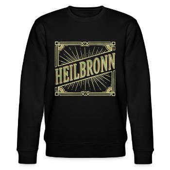 Heilbronn Deutschland Stadt Schrift Vintage Retro - Stanley/Stella Unisex Bio-Sweatshirt CHANGER  - Schwarz - Vorne - Nik (191cm) & Marisol (170cm)
