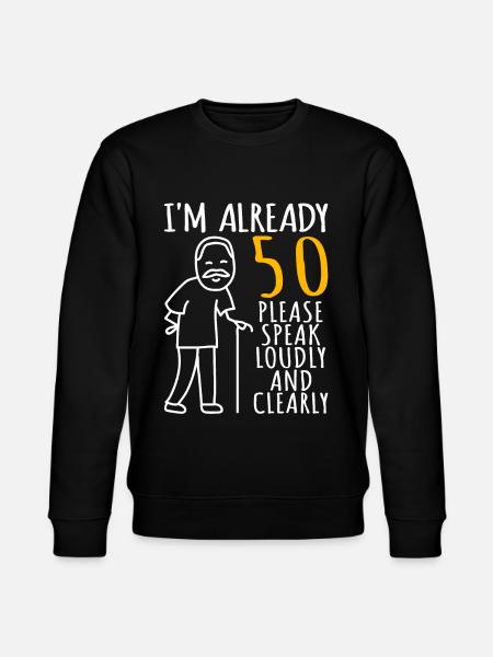 50 fødselsdag Mand 50'erne 50. jeg er allerede 50 år - Stanley/Stella økologisk unisex-sweatshirt CHANGER - sort