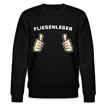 Fliesenleger Bodenleger Geschenkidee - Stanley/Stella Unisex Bio-Sweatshirt CHANGER  - Schwarz - Vorne - Nik (191cm) & Marisol (170cm)