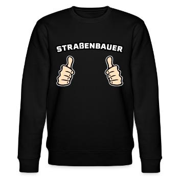 Straßenbauer Beruf Geschenkidee - Stanley/Stella Unisex Bio-Sweatshirt CHANGER  - Schwarz - Vorne - Nik (191cm) & Marisol (170cm)