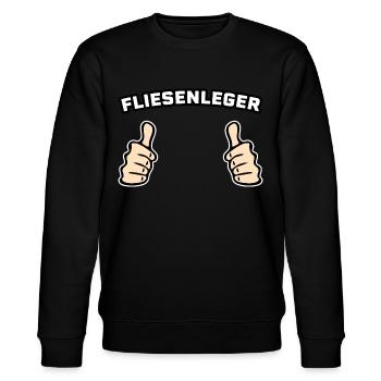 Fliesenleger Bodenleger Geschenkidee - Stanley/Stella Unisex Bio-Sweatshirt CHANGER  - Schwarz - Vorne - Nik (191cm) & Marisol (170cm)