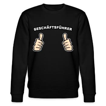 Geschäftsführer Beruf Geschenkidee - Stanley/Stella Unisex Bio-Sweatshirt CHANGER  - Schwarz - Vorne - Nik (191cm) & Marisol (170cm)