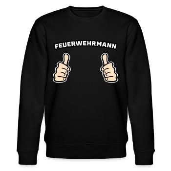 Feuerwehrmann Feuerwehr Geschenkidee - Stanley/Stella Unisex Bio-Sweatshirt CHANGER  - Schwarz - Vorne - Nik (191cm) & Marisol (170cm)