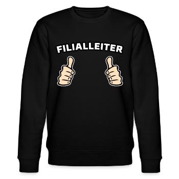 Filalleiter Beruf Geschenkidee - Stanley/Stella Unisex Bio-Sweatshirt CHANGER  - Schwarz - Vorne - Nik (191cm) & Marisol (170cm)