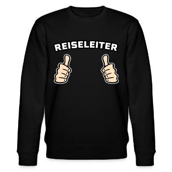 Reiseleiter Verreisen Geschenkidee - Stanley/Stella Unisex Bio-Sweatshirt CHANGER  - Schwarz - Vorne - Nik (191cm) & Marisol (170cm)