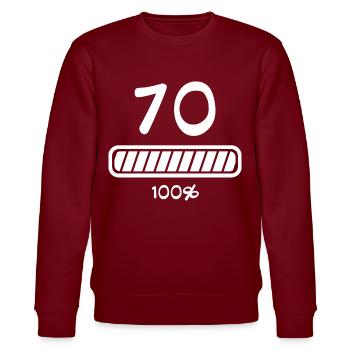 70 Jahre Geburstag Ladebalken - Stanley/Stella Unisex Bio-Sweatshirt CHANGER  - Burgunderrot - Vorne - Nik (191cm) & Marisol (170cm)