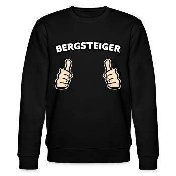 Bergsteiger Berge Geschenkidee - Stanley/Stella Unisex Bio-Sweatshirt CHANGER  - Schwarz - Vorne - Nik (191cm) & Marisol (170cm)