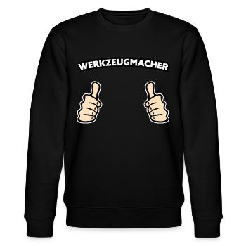 Werkzeugmacher Handwerker Geschenkidee - Stanley/Stella Unisex Bio-Sweatshirt CHANGER  - Schwarz - Vorne - Nik (191cm) & Marisol (170cm)