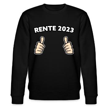 Rente 2023 Geschenkidee - Stanley/Stella Unisex Bio-Sweatshirt CHANGER  - Schwarz - Vorne - Nik (191cm) & Marisol (170cm)