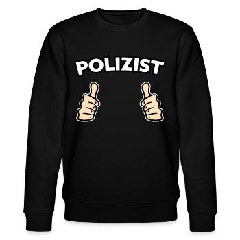 Polizist Beruf Geschenkidee - Stanley/Stella Unisex Bio-Sweatshirt CHANGER  - Schwarz - Vorne - Nik (191cm) & Marisol (170cm)