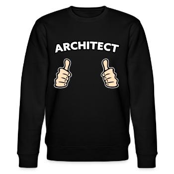 Architekt Architektur Geschenkidee - Stanley/Stella Unisex Bio-Sweatshirt CHANGER  - Schwarz - Vorne - Nik (191cm) & Marisol (170cm)