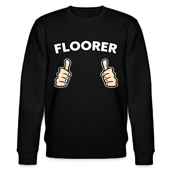 Bodenleger Fließenleger Geschenkidee - Stanley/Stella Unisex Bio-Sweatshirt CHANGER  - Schwarz - Vorne - Nik (191cm) & Marisol (170cm)