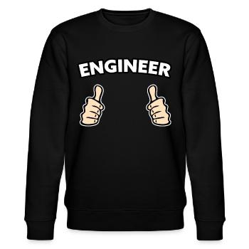 Ingenieur Beruf Geschenkidee - Stanley/Stella Unisex Bio-Sweatshirt CHANGER  - Schwarz - Vorne - Nik (191cm) & Marisol (170cm)