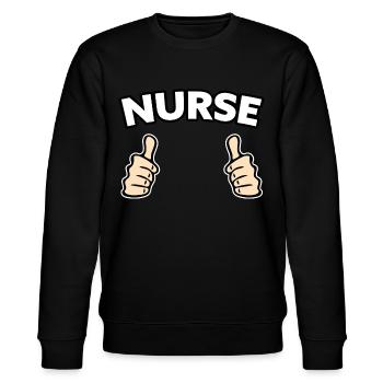 Krankenschwester Beruf Geschenkidee - Stanley/Stella Unisex Bio-Sweatshirt CHANGER  - Schwarz - Vorne - Nik (191cm) & Marisol (170cm)