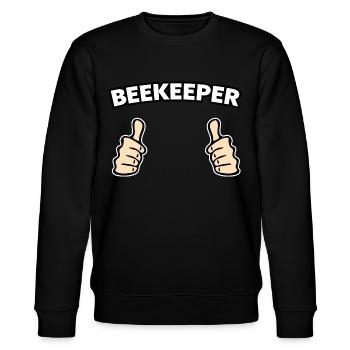 Imker Beruf Geschenkidee - Stanley/Stella Unisex Bio-Sweatshirt CHANGER  - Schwarz - Vorne - Nik (191cm) & Marisol (170cm)