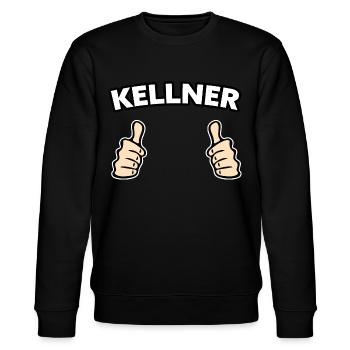 Kellner Beruf Geschenkidee - Stanley/Stella Unisex Bio-Sweatshirt CHANGER  - Schwarz - Vorne - Nik (191cm) & Marisol (170cm)