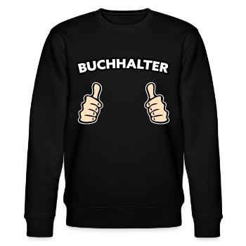 Buchhalter Buchhaltung Geschenkidee - Stanley/Stella Unisex Bio-Sweatshirt CHANGER  - Schwarz - Vorne - Nik (191cm) & Marisol (170cm)