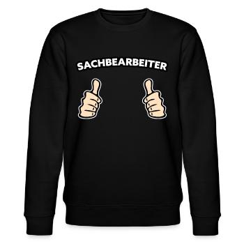 Sachbearbeiter Büro Geschenkidee - Stanley/Stella Unisex Bio-Sweatshirt CHANGER  - Schwarz - Vorne - Nik (191cm) & Marisol (170cm)