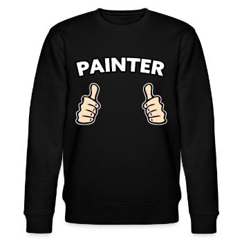 Maler Beruf Geschenkidee - Stanley/Stella Unisex Bio-Sweatshirt CHANGER  - Schwarz - Vorne - Nik (191cm) & Marisol (170cm)