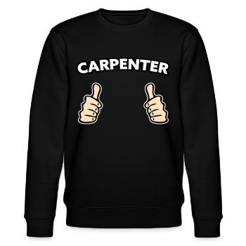 Zimmerer Handwerker Geschenkidee - Stanley/Stella Unisex Bio-Sweatshirt CHANGER  - Schwarz - Vorne - Nik (191cm) & Marisol (170cm)