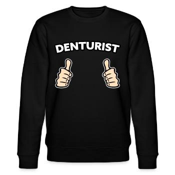 Zahntechniker Beruf Geschenkidee - Stanley/Stella Unisex Bio-Sweatshirt CHANGER  - Schwarz - Vorne - Nik (191cm) & Marisol (170cm)