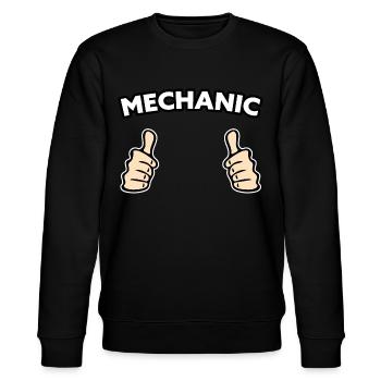 Mechaniker Mechanik Geschenkidee - Stanley/Stella Unisex Bio-Sweatshirt CHANGER  - Schwarz - Vorne - Nik (191cm) & Marisol (170cm)