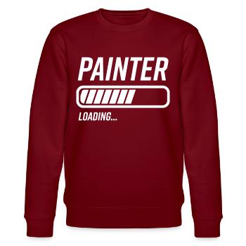 Maler Loading Ladebalken - Stanley/Stella Unisex Bio-Sweatshirt CHANGER  - Burgunderrot - Vorne - Nik (191cm) & Marisol (170cm)