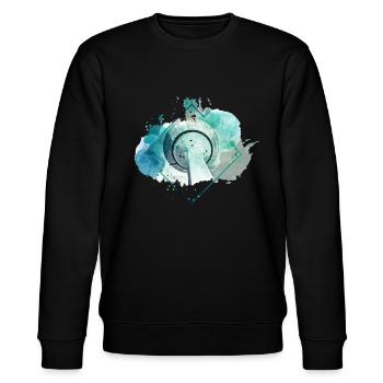 Düsseldorf Deutschland Stadt Skyline Splash Bunt - Stanley/Stella Unisex Bio-Sweatshirt CHANGER  - Schwarz - Vorne - Nik (191cm) & Marisol (170cm)