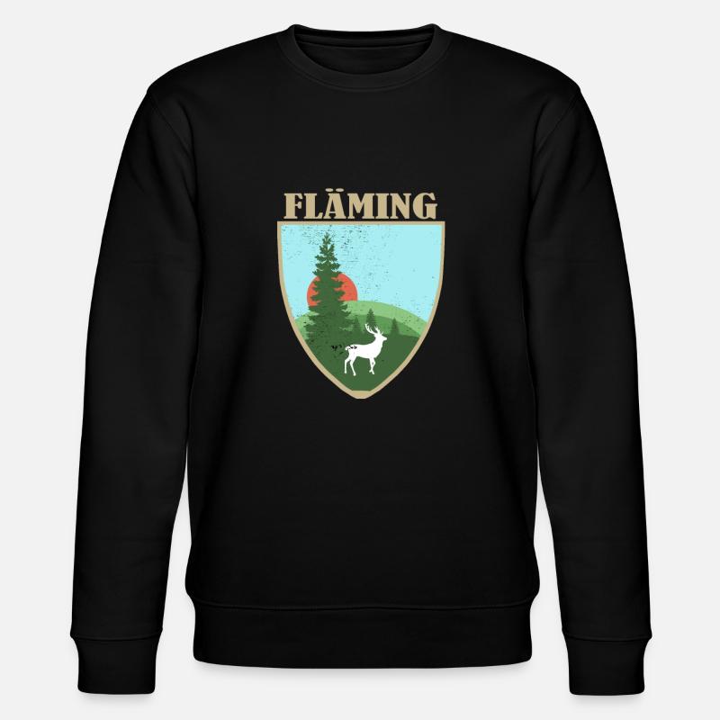 Fläming mit Hirsch - Stanley/Stella Unisex Bio-Sweatshirt CHANGER  - Schwarz