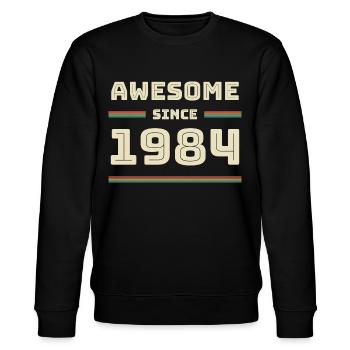 1984 Année de naissance Année de construction Idée cadeau - Sweat bio CHANGER Stanley/Stella Unisexe - noir - Devant - Nik (191cm) & Marisol (170cm)