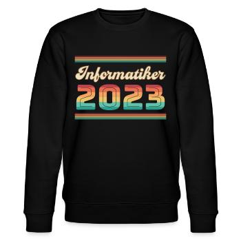 Informatiker 2023 Geschenkidee - Stanley/Stella Unisex Bio-Sweatshirt CHANGER  - Schwarz - Vorne - Nik (191cm) & Marisol (170cm)