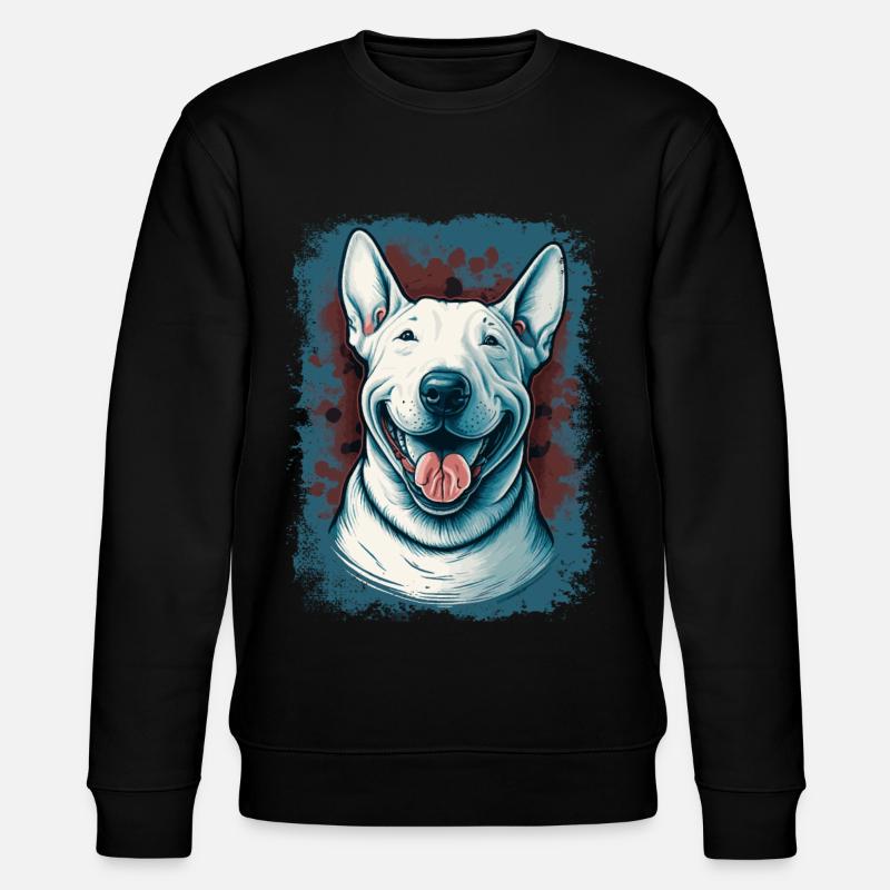 Fröhlicher Bullterrier - Stanley/Stella Unisex Bio-Sweatshirt CHANGER  - Schwarz
