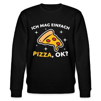 Pizza Lustige Sprüche Geschenk - Stanley/Stella Unisex Bio-Sweatshirt CHANGER  - Schwarz - Vorne - Nik (191cm) & Marisol (170cm)