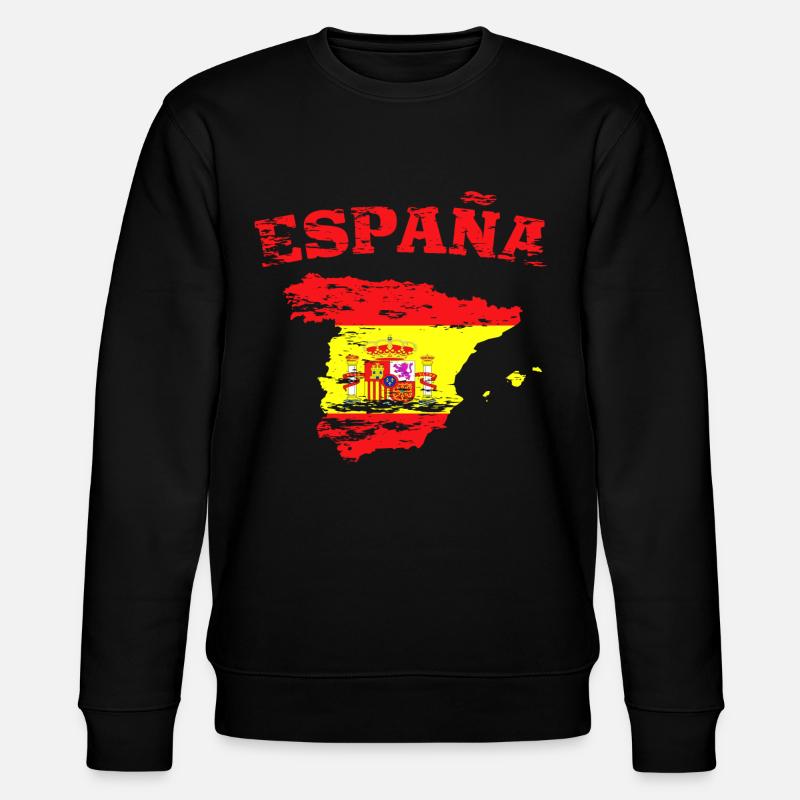 Spain Flag Map used - Stanley/Stella CHANGER Unisex Organic Sweatshirt - black