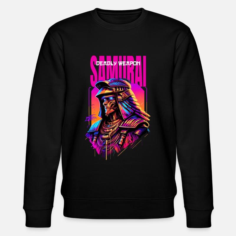 Samurai Cyber Warrior Gift - Stanley/Stella CHANGER Unisex Organic Sweatshirt - black