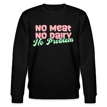 Kein Fleisch kein Milchprodukt kein Problem Vegan - Stanley/Stella Unisex Bio-Sweatshirt CHANGER  - Schwarz - Vorne - Nik (191cm) & Marisol (170cm)