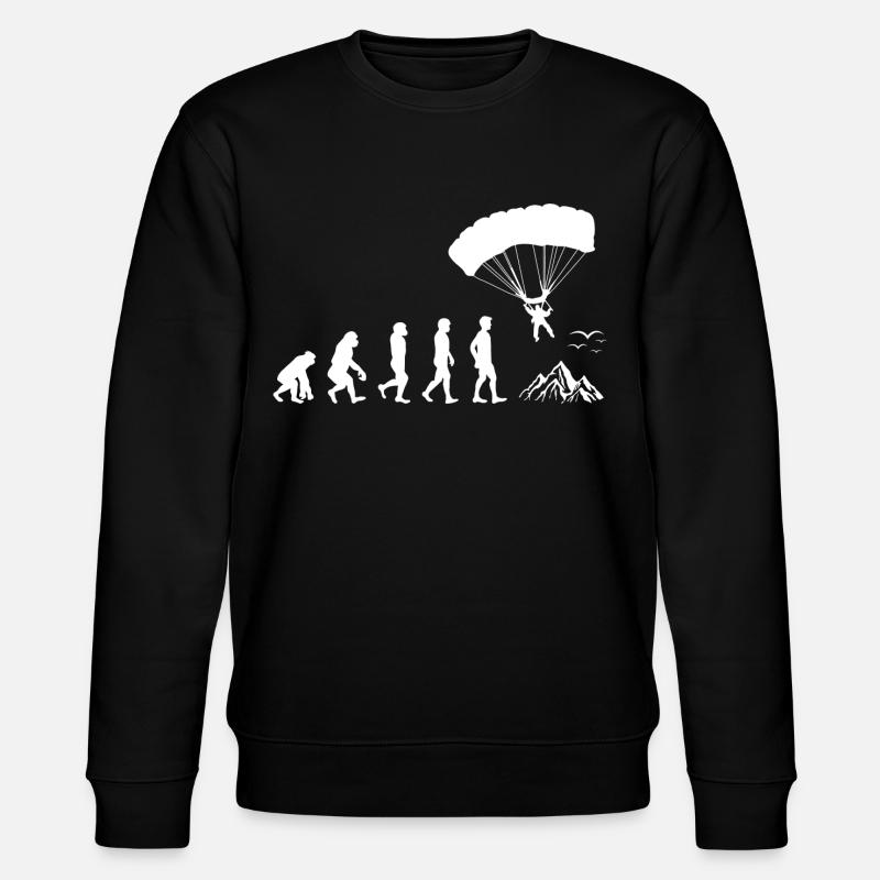 Fallschirmspringen Evolution - Stanley/Stella Unisex Bio-Sweatshirt CHANGER  - Schwarz