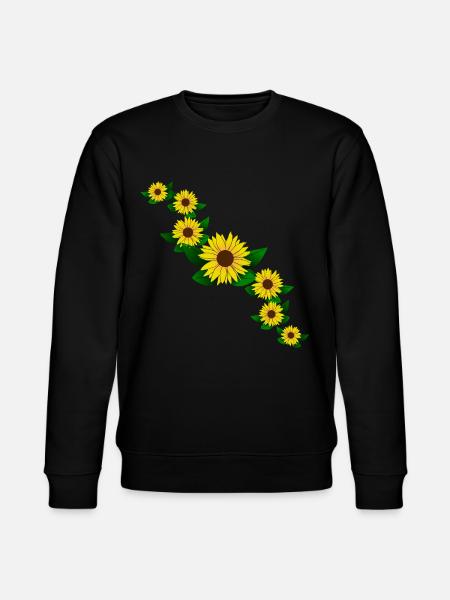 Solsikke gul solsikke mønster blomstre blomster - Stanley/Stella økologisk unisex-sweatshirt CHANGER  - sort
